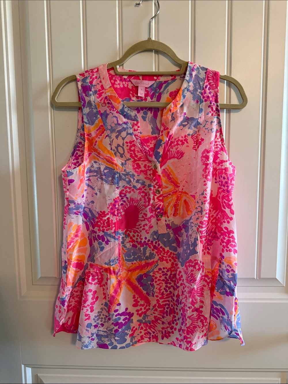 Lilly Pulitzer Pink Multicolor V-Neck Sleeveless Camisole